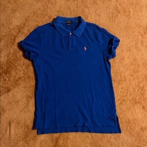 Ralph Lauren Women's Boyfriend Blue Polo Shirt